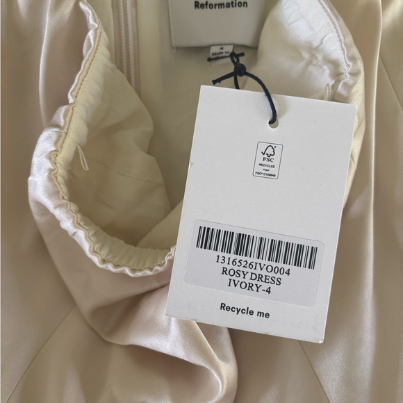 NWT Reformation Strapless Cream Dress - Picture 12 of 13